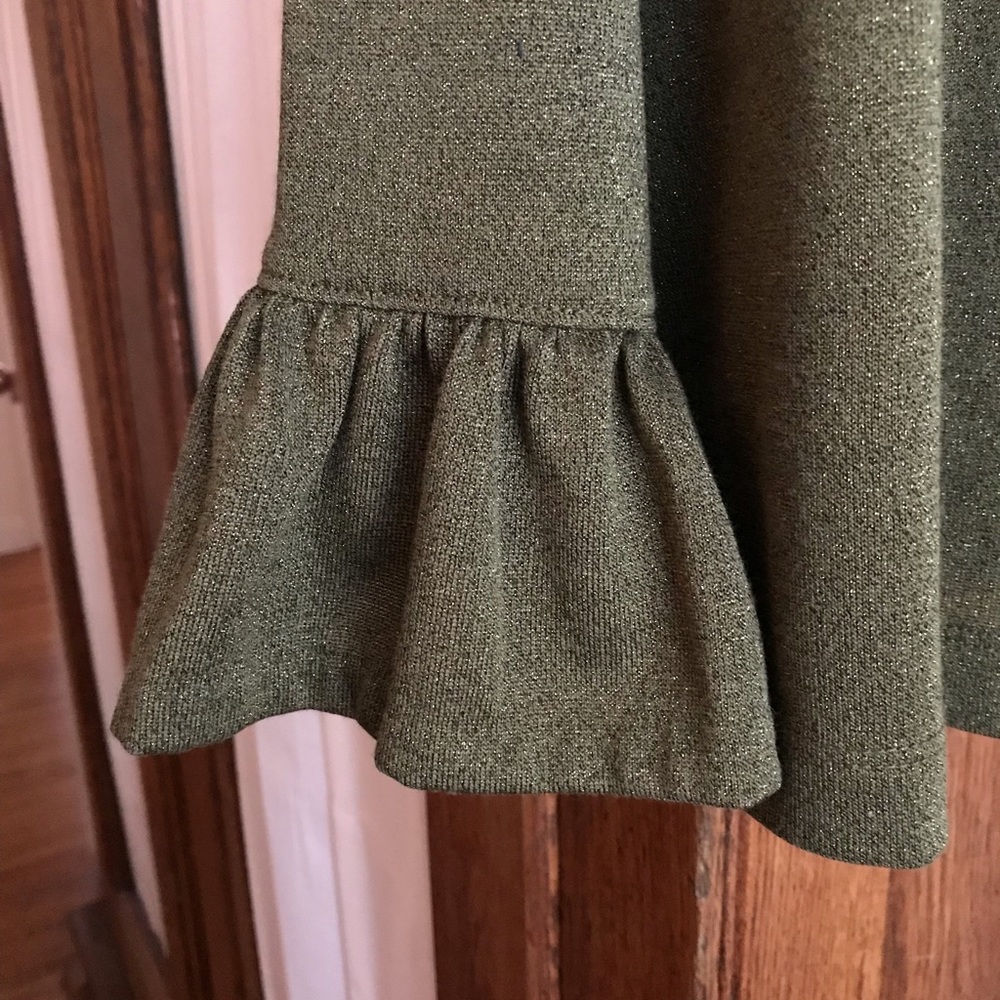 Metallic bell-sleeved top